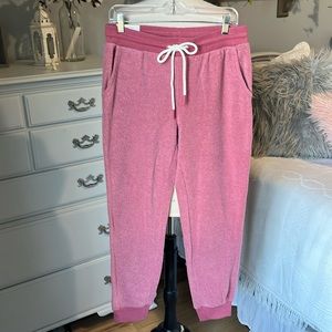 Reverse Fleece Sweatpants Ultra Soft Pink Joggers Cozy Womens Medium Activewear